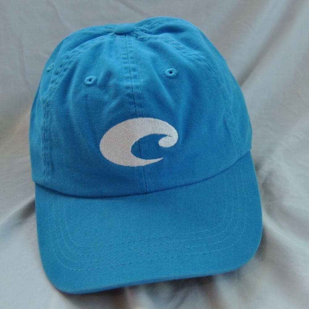 Costa Light Blue & White Hat with Adjustable Velcro Back